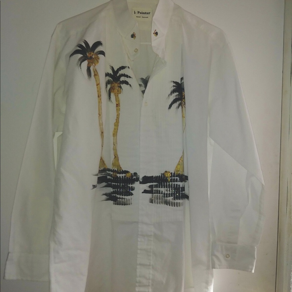 J. Painter Hawaiian Men's Shirt XL Long Sleeve